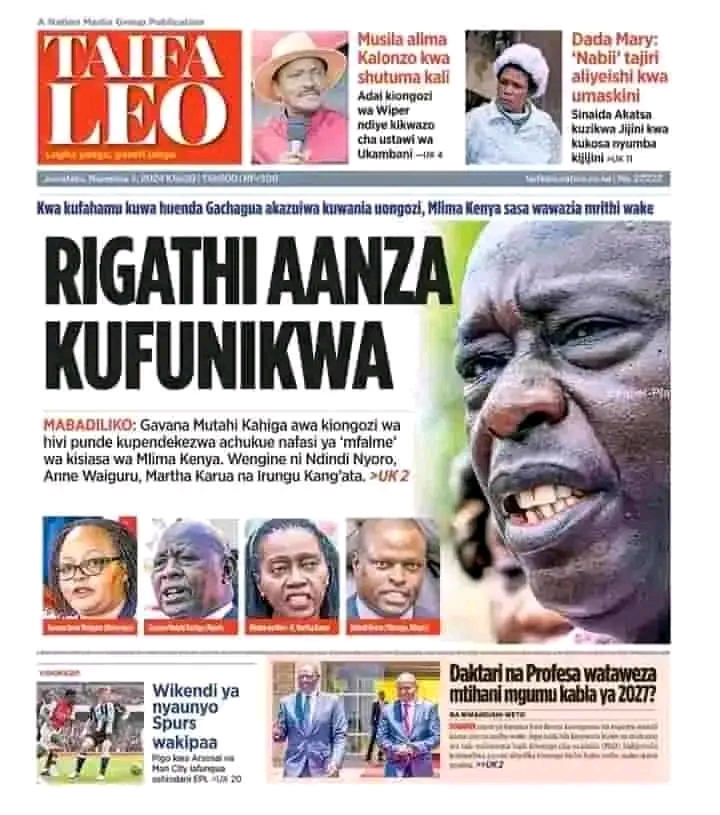 Today’s Kenyan Newspapers Headlines